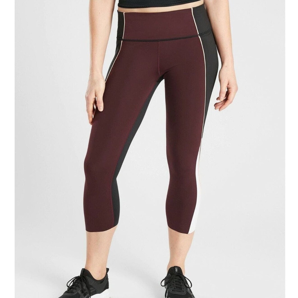 Athleta Women's Velocity Colorblock Stash Pocket Capri Legging Pants Size M